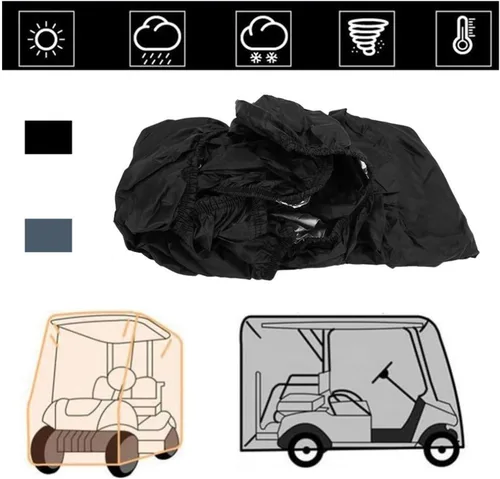 Vista 2 de Funda para carrito de golf para 4 pasajeros, compatible con EZGO Club y Yamaha, impermeable, con revestimiento de PVC extra resistente al sol, a