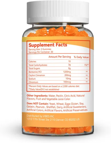 Vista 8 de Gomitas de berberina de 1200 mg, suplemento de berberina de alta potencia con canela de Ceilán para el sistema inmunológico y el metabolismo, sin