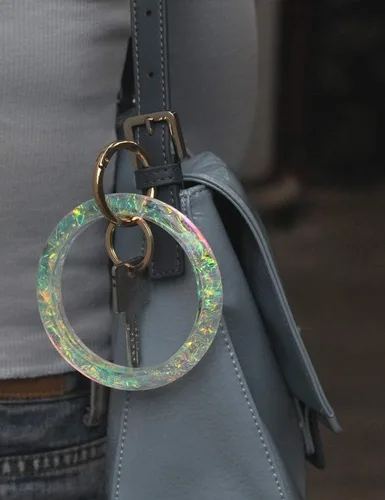 Vista 8 de Mymazn Pulsera para mujer, llavero holográfico para muñeca