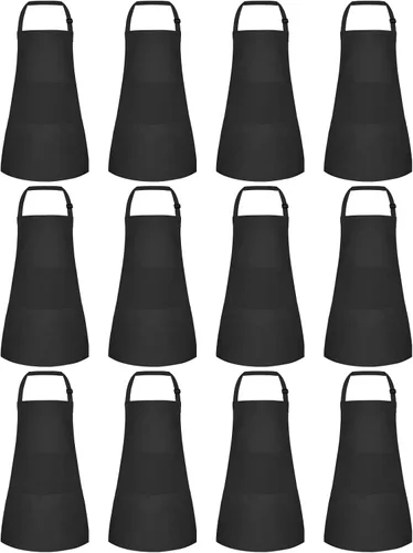 Vista 23 de Morcheiong Paquete de 8/12/24 delantales ajustables para niños al por mayor con 2 bolsillos, delantal para niños pequeños, delantales de pintura