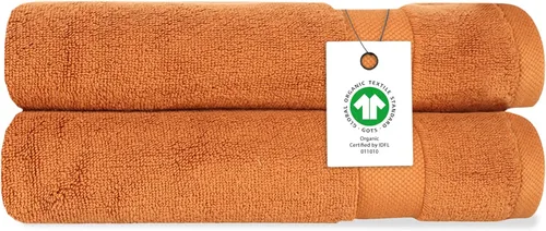 Vista 39 de Toalla de baño de felpa de algodón orgánico de lujo Certificado GOTS y OEKO-TEX Toallas de calidad hotelera premium Tecnología Feather Touch