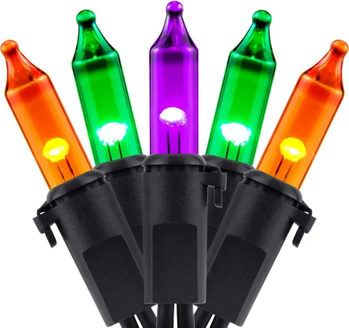 Vista 14 de YULETIME 100 luces de Navidad verdes, 33 pies de cable verde certificado UL como incandescentes, mini cadena de luces LED Incandescent-Like LED