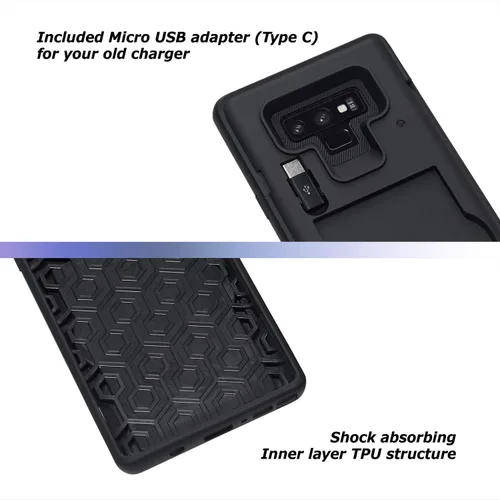 Vista 4 de TORU CX PRO - Funda para Galaxy Note 9, con tarjetero Funda protectora delgada con tarjetas de crédito ocultas, cartera con compartimento