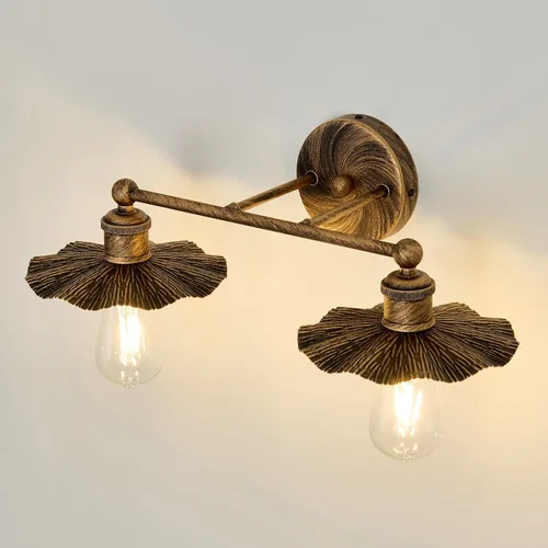 Vista 10 de ZGLAOJT 2 Luces Vintage para Tocador Doradas Accesorios de Iluminación para Baño Sobre Espejo.