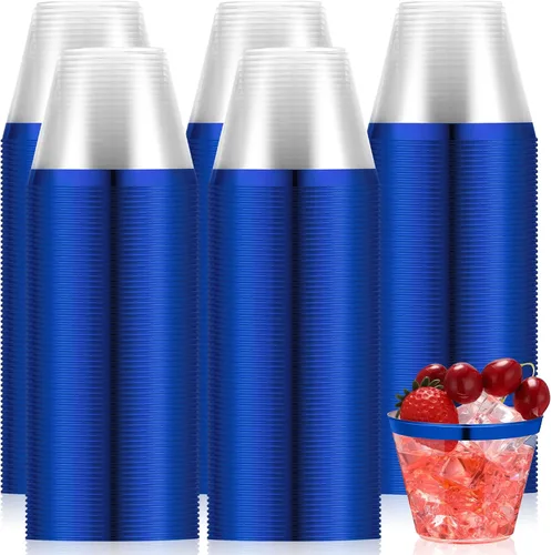Vista 15 de Lounsweer 100 piezas de vasos de plástico con borde de 9 onzas, vasos de cóctel transparentes para boda, vasos de vino desechables resistentes