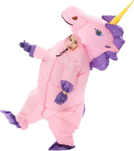 Vista 4 de Disfraz inflable de unicornio para Halloween (tamaño mediano)
