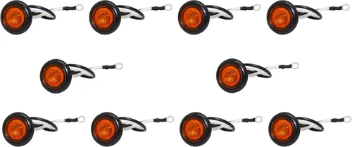 Vista 7 de MAXXHAUL 50570 - 10 luces LED de 3/4 pulgadas redondas de espacio libre y marcador lateral ámbar para caravanas de 12 V CC, remolques, caravanas
