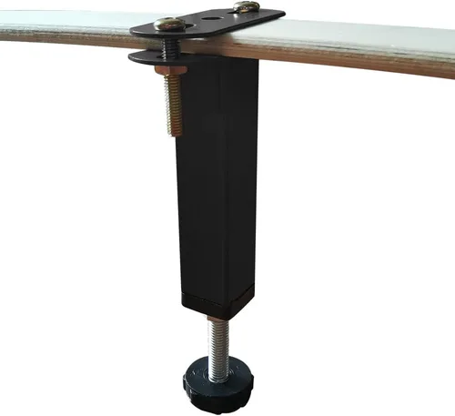 Vista 3 de Patas de soporte de metal para muebles, altura ajustable, marco central de cama resistente, elevadores de pies para plataforma Queen/King, piezas