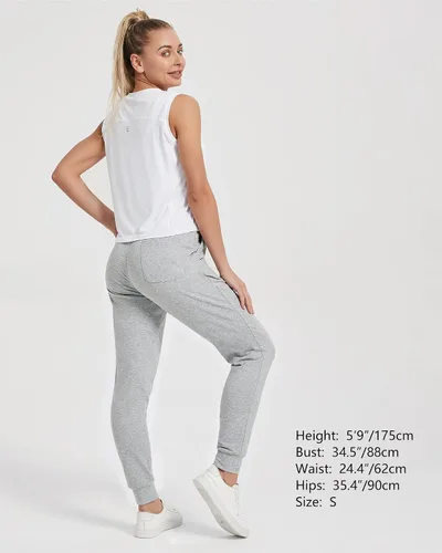 Vista 6 de Stelle Pantalones deportivos ligeros de cintura alta para mujer pantalones deportivos de entrenamiento con bolsillos 28 pulgadas