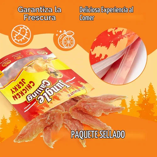 Vista 8 de Jungle Calling Golosinas para perros de pechuga de pollo para razas
