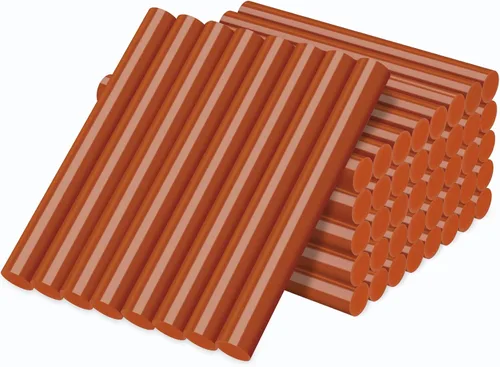 Vista 8 de Manarty Barra de pegamento termofusible roja ladrillo, 48 unidades de 0.27" de diámetro x 4" de largo, barras de pegamento termofusible mini de Rojo