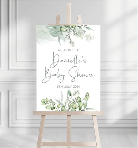 Vista 10 de Letrero de bienvenida para baby shower, personalizable, con texto en inglés «We Can Bearly Wait» Neutral Cute Teddy Bear Theme, varios tamaños