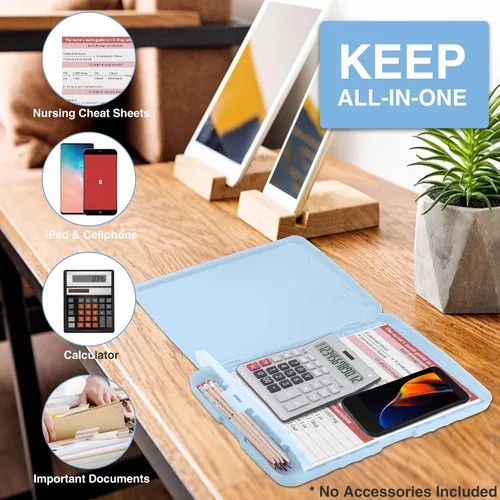 Vista 5 de Sooez Portapapeles con almacenamiento, tableros de clip de alta capacidad de 8.5 x 11 pulgadas con almacenamiento, carpeta de portapapeles