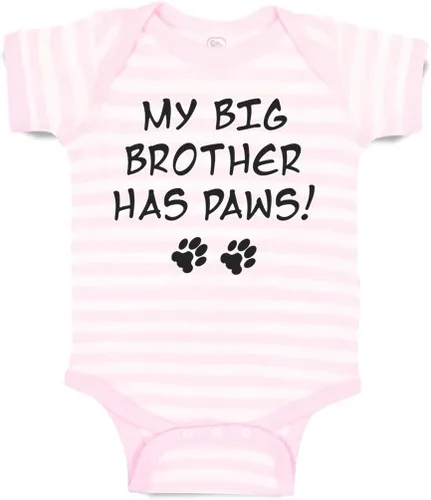 Vista 12 de Baby Bodysuit My Big Brother Has Paws Dog Lover Pet Boy & Girl Baby Clothes Solo un diseño blanco