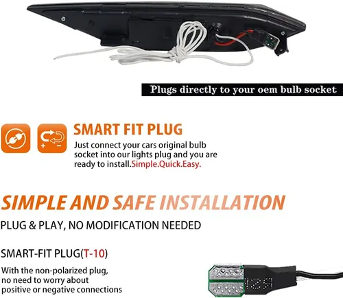 Vista 4 de ADIIL Kit de luces LED de marcador frontal frontal y blanco ámbar transparente compatible con Porsche 958 Cayenne 2011-2014, intermitente y lámparas