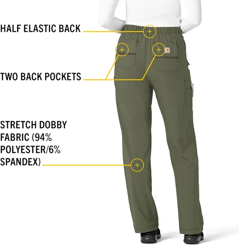 Vista 4 de Carhartt Cross-Flex - Pantalón cargo con corte recto para mujer