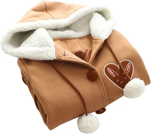 Vista 3 de Partiss Chaqueta con capucha para mujer de invierno con botón de forro polar