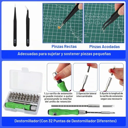 Vista 5 de Kit de herramientas Gundam, kit de herramientas de modelo profesional de 103 piezas para Gundam, herramientas de modelado para modelos de plástico