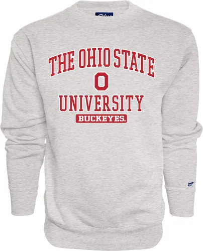 Vista 14 de Blue 84 Men's Alabama Crimson Tide Crewneck Sweatshirt Twill Applique Grey