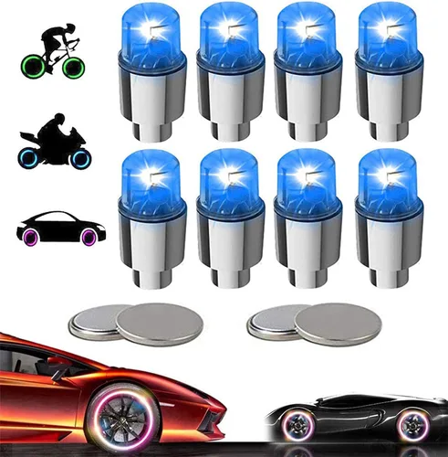 Vista 17 de 20 Pack de tapas de válvula de luz LED para neumáticos de coche, ruedas y conjuntos, luces de neumáticos de bicicleta, motocicleta, luz de válvula