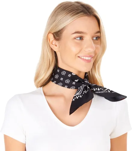 Vista 7 de Bandana de algodón de alta calidad para hombres y mujeres - Pañuelo para el Negro