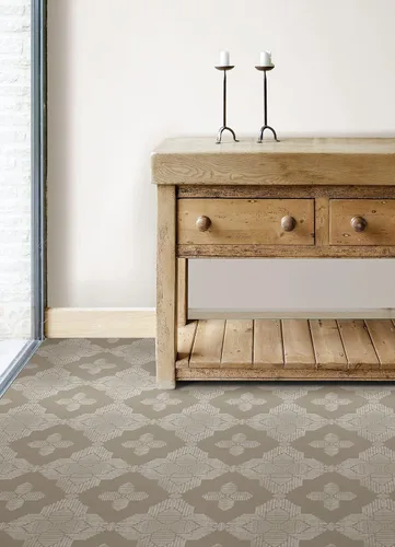 Vista 4 de FloorPops Azulejos de suelo Cream Sullivan Peel & Stick, FP4279