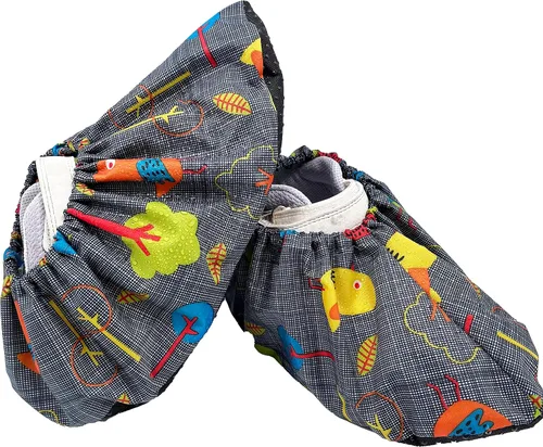 Vista 5 de 5 pares de fundas para zapatos para niños, reutilizables, antideslizantes, lavables, a prueba de polvo, duraderas, cubiertas para botas impermeables