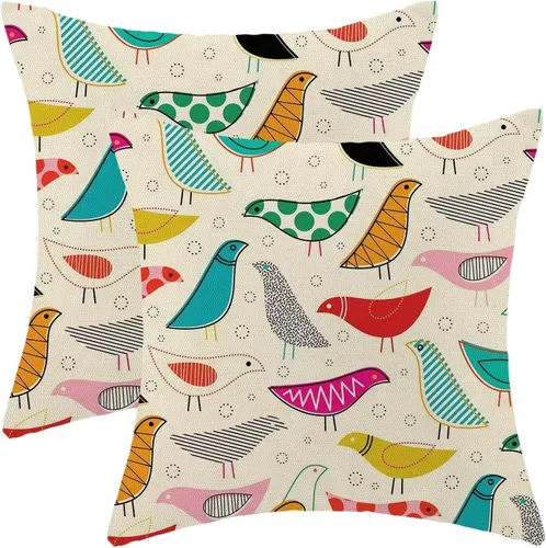 Vista 8 de Fundas de Almohada Antelope 16 x 16 Pulgadas Paquete de 2, Fundas de Almohadas Decorativas con Estampado de Piel de Animal de Lino para Exteriores