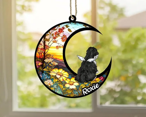 Vista 461 de LOVELYPOD Adorno de Navidad personalizado para perro Basset Hound (marrón) Basset Hound (marrón) adorno para atrapasoles de perro, razas de perros