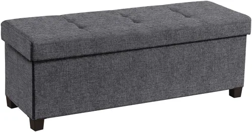 Vista 14 de Ornavo Home Banco otomano de almacenamiento grande de 30 pulgadas con patas Gris