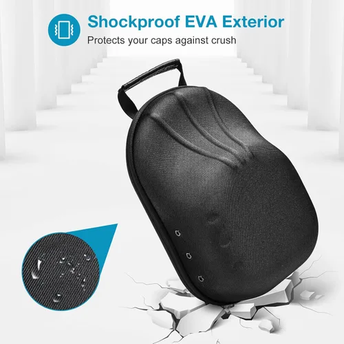 Vista 6 de ProCase Estuche Rígido de Viaje para Sombreros, Bolsa de Almacenamiento Portadora de Sombreros para 5-6 Gorras de Béisbol, Organizador de Sombreros