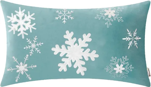 Vista 26 de BRAWARM Christmas Reindeer Pillow Cover 18x18 Black Velvet Embroidered Reno negro