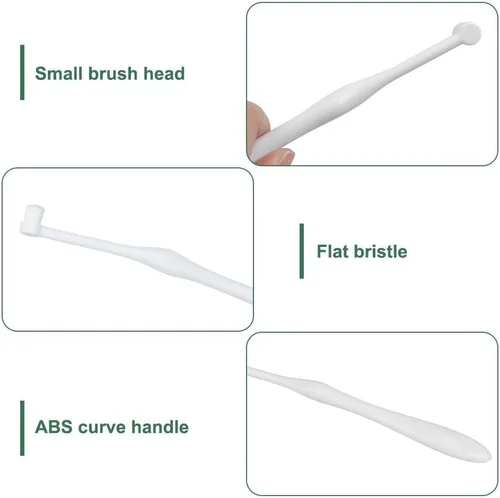 Vista 3 de MiOYOOW Cepillo de dientes para perros pequeños, 2/3 piezas de cepillo de dientes para mascotas con cerdas ultra suaves para dientes sensibles