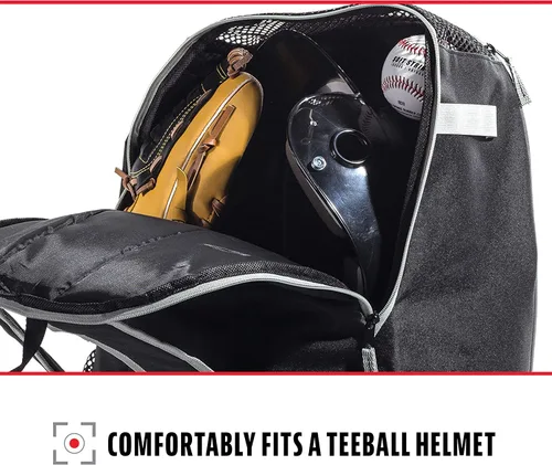 Vista 4 de Franklin Sports Bolsa Batpack de Béisbol MLB para Niños - Mochila de Béisbol Juvenil, Softbol + Teeball - Bolsa de Equipo Deportivo para Niños +