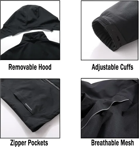 Vista 5 de Chaqueta impermeable y rompevientos para hombre, ligera y transpirable
