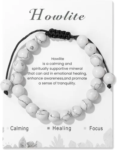 Vista 43 de Pulsera de cristal curativo para mujer de 0.315 in, pulsera de cuentas de cristal natural ajustable hecha a mano, joyería curativa, regalo