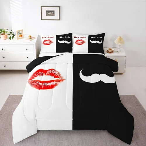Vista 22 de Erosebridal Juego de edredón para parejas, juego de ropa de cama tamaño individual con lentejuelas doradas con purpurina dorada, edredón acolchado