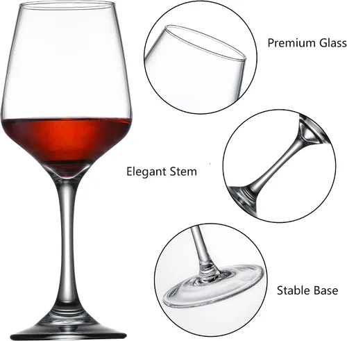 Vista 7 de Juego de 8 copas de vino tinto para cata de vino, regalo de boda, aniversario, Navidad, cumpleaños