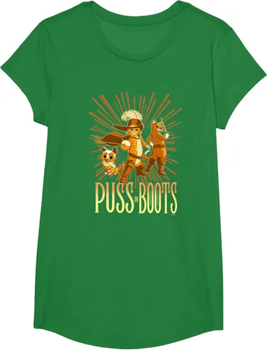 Vista 77 de DreamWorks Puss in Boots: The Last Wish Cat Trio Poster - Camiseta pequeña Negro