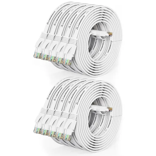 Vista 22 de Cable Ethernet Cat 6 de 1 pie (paquete de 10) (a un precio Cat5e pero mayor ancho de banda) Cables de red planos de Internet - Cable de conexión