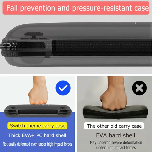 Vista 3 de ALITOR Carrying Case for Nintendo Switch OLED ModelMultifunction Hard Shell Protective Cover Shockproof with Card Slots for Console Accessories for