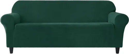Vista 7 de Funda elástica para sofá de 3 cojines, 1 funda de terciopelo para sofá, fundas protectoras de muebles con parte inferior elástica, lavable a máquina