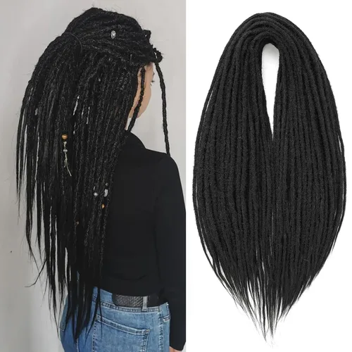 Vista 20 de Leeven Extensiones de Rastas Sintéticas de Doble Punta de 24 Pulgadas 30 Hebras Rastas Boho 613 Rubio 3 Estilos Mixtas Onduladas Rizadas DE Rastas
