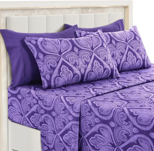 Vista 4 de Black Paisley Sheet Set, Twin - Ultra Soft Deep Pocket Paisley Black