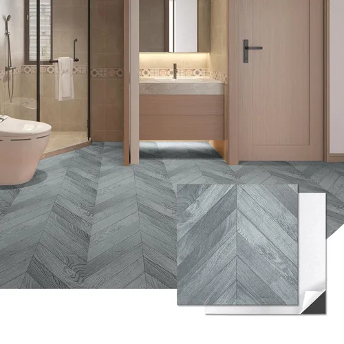Vista 14 de Art3d Azulejos de vinilo para pegar y desprender 30 unidades 30 x 30 cm, Suelos autoadhesivos impermeables con aspecto de tablones de madera