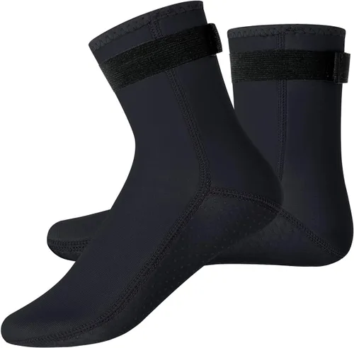 Vista 10 de Calcetines de neopreno de 0.118 pulgadas (0.118 in), calcetines térmicos antideslizantes para buceo, botines de agua para natación, deportes