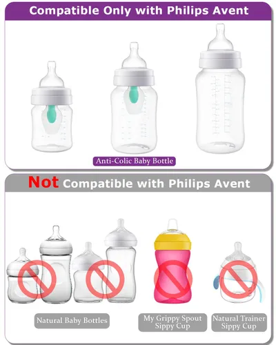 Vista 2 de Tetinas de vaso para biberones Philips Avent anticólicos para bebés, boquilla de silicona de grado alimenticio, pezón suave de flujo variable, 6
