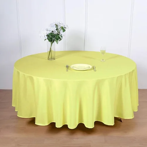 Vista 6 de BalsaCircle – Mantel redondo para bodas, de poliéster, 108 pulgadas, Manzana Verde (Apple Green)