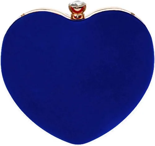 Vista 23 de Goclothod Bolso de mano en forma de corazón para mujer, bolso de hombro de terciopelo, bolsos de noche Negro