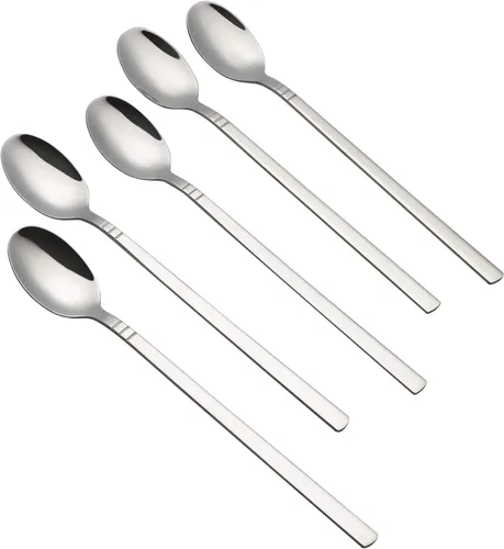 Vista 7 de Morcte Cuchara larga de té helado de 12 piezas, cuchara agitadora de mango largo de acero inoxidable Long Handle Iced Tea Spoon, Coffee Spoon, Ice